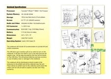 Pages from a brochure showing the specifications and a storyboard